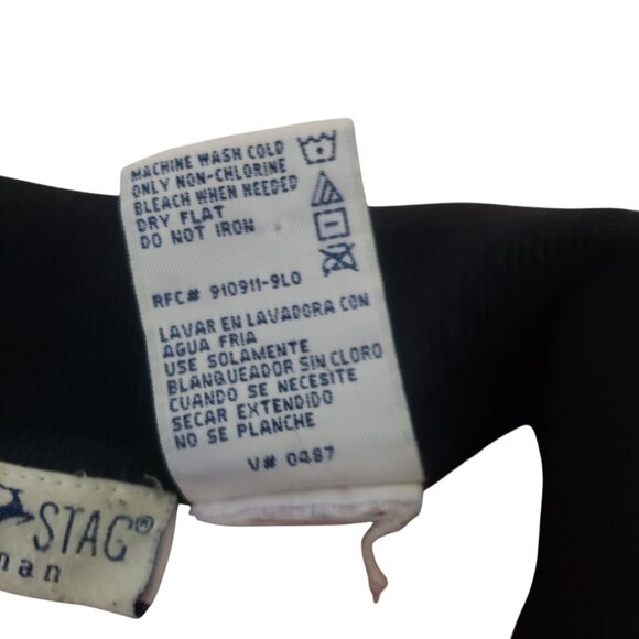 Y2K White Stag Womans Striped Shirt Size 14/16 Short Sleeve Collar Preppy Casual - Picture 6 of 8